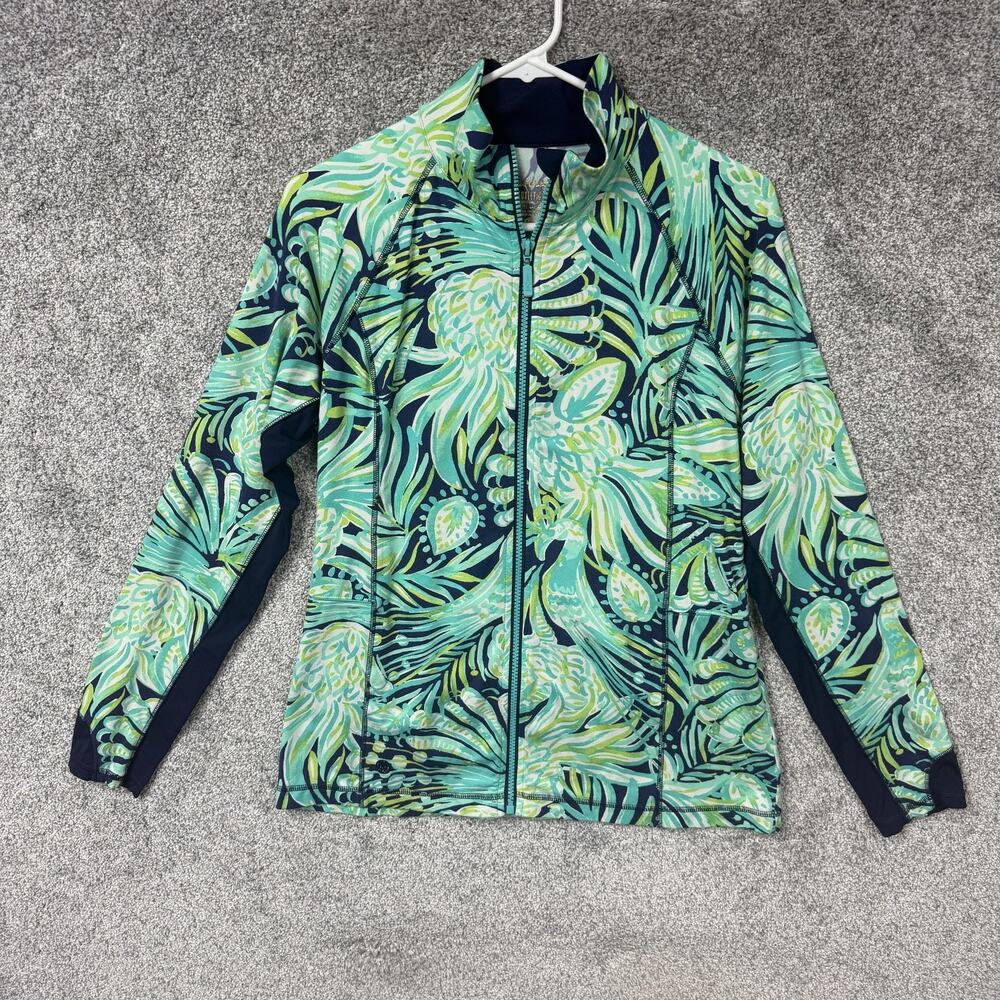 Lilly Pulitzer Luxletic Track Jacket M Tropical Preppy Coastal Resort Golfcore